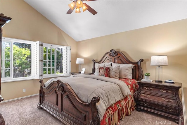 5620 La Paz St, Long Beach, CA 90803 - carpeted bedroom featuring lofted ceiling and ceiling fan
