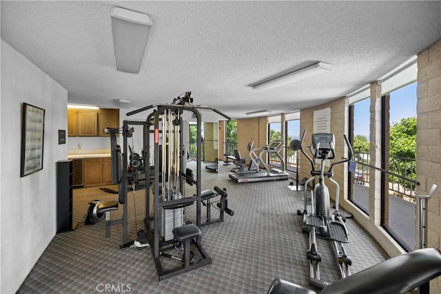 2700 E Panorama Dr Unit 208, Signal Hill, CA 90755 - workout area featuring a textured ceiling and carpet floors