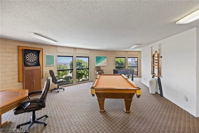 2700 E Panorama Dr Unit 208, Signal Hill, CA 90755 - rec room with carpet floors, pool table, a textured ceiling, and an office area