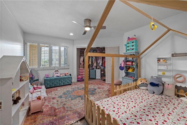 2700 E Panorama Dr Unit 208, Signal Hill, CA 90755 - carpeted bedroom with ceiling fan and recessed lighting