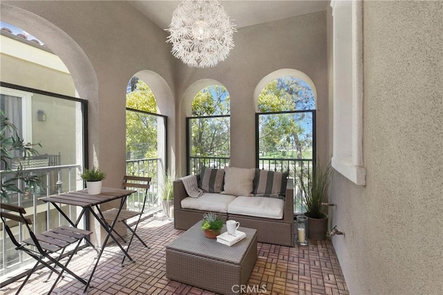 6 Via Amanti, Newport Coast, CA 92657 - sunroom / solarium featuring a chandelier