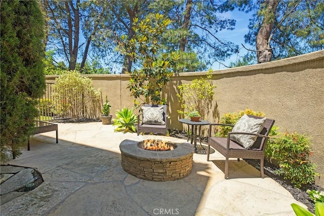 6 Via Amanti, Newport Coast, CA 92657 - view of patio / terrace featuring an outdoor fire pit