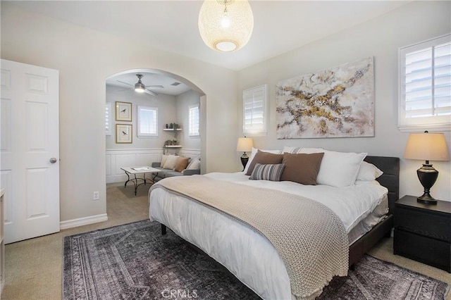 6 Via Amanti, Newport Coast, CA 92657 - bedroom featuring arched walkways and carpet floors