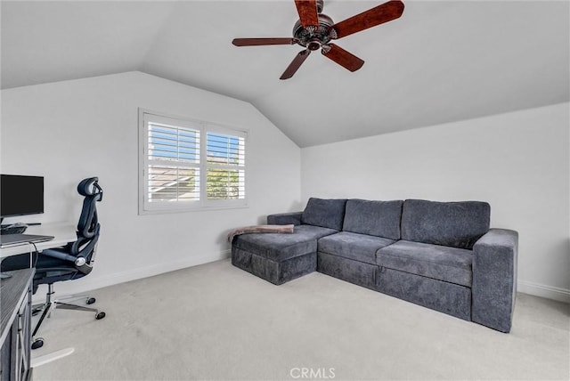 7059 E Monaco, Orange, CA 92867 - office space featuring lofted ceiling, carpet, and a ceiling fan