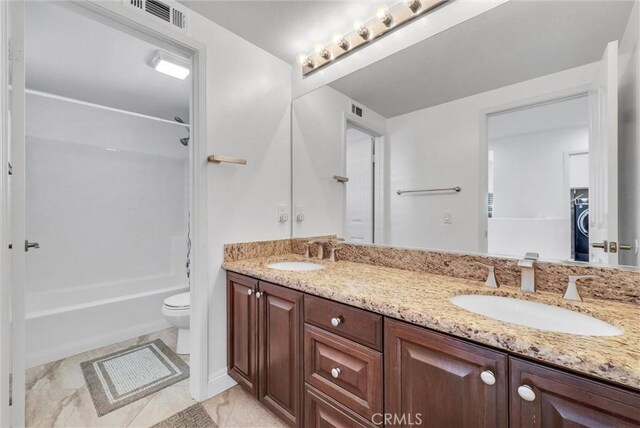 7059 E Monaco, Orange, CA 92867 - full bath featuring double vanity, bathing tub / shower combination, and tile patterned flooring