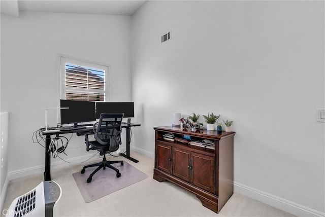 7059 E Monaco, Orange, CA 92867 - home office featuring baseboards and light carpet