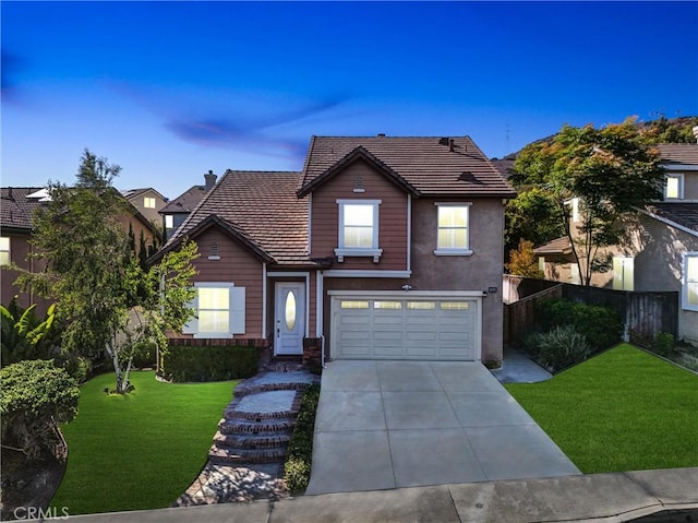7059 E Monaco, Orange, CA 92867 - traditional-style house featuring a tiled roof, a garage, and driveway