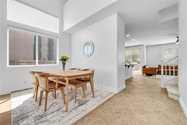 7059 E Monaco, Orange, CA 92867 - dining space featuring recessed lighting and light tile patterned flooring