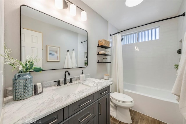 2302 Cayuga Ave, Placentia, CA 92870 - bathroom featuring wood finished floors, vanity, and shower / bath combo