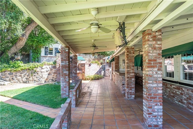 1125 Indian Springs Dr, Glendora, CA 91741 - view of patio featuring ceiling fan