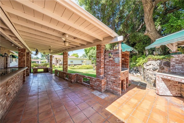 1125 Indian Springs Dr, Glendora, CA 91741 - view of patio / terrace with a ceiling fan
