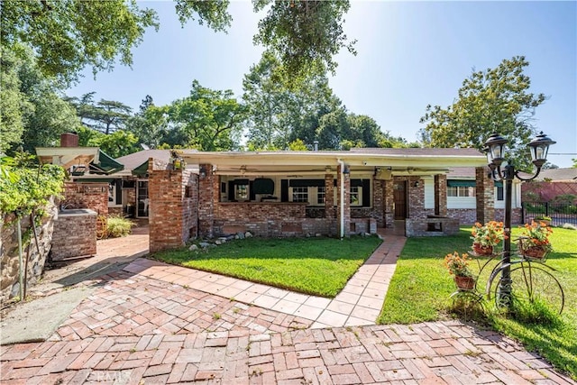 1125 Indian Springs Dr, Glendora, CA 91741 - view of front of home with brick siding and a patio area