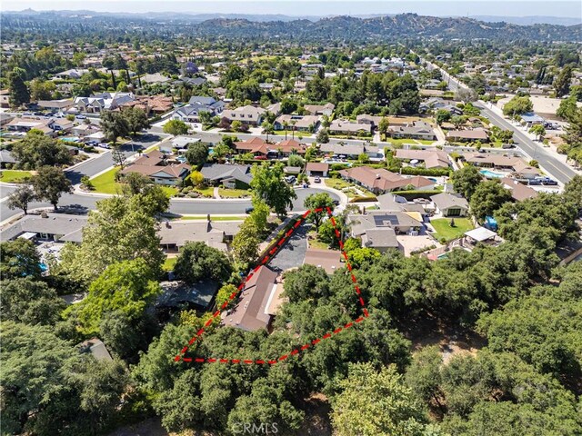 1125 Indian Springs Dr, Glendora, CA 91741 - aerial perspective of suburban area featuring property boundaries highlighted