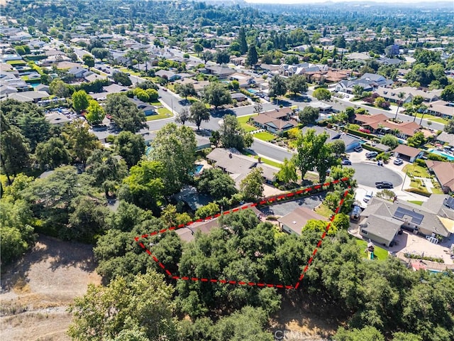 1125 Indian Springs Dr, Glendora, CA 91741 - aerial view of residential area featuring property parcel outlined