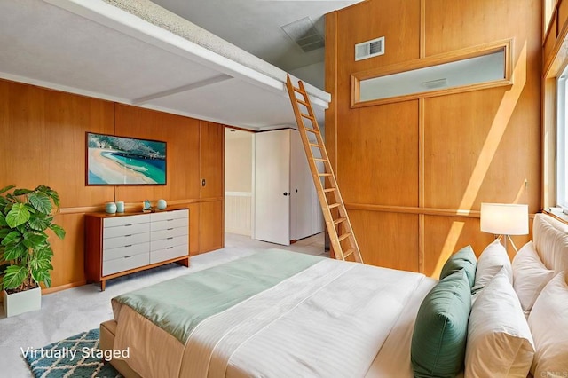 10559 Lansford Ln, San Diego, CA 92126 - bedroom featuring carpet and wooden walls