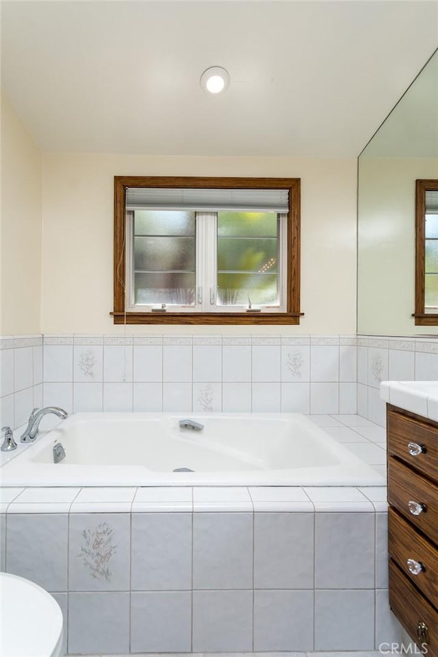 1835 Las Flores Dr, Glendale, CA 91207 - bathroom with vanity, plenty of natural light, and a bath