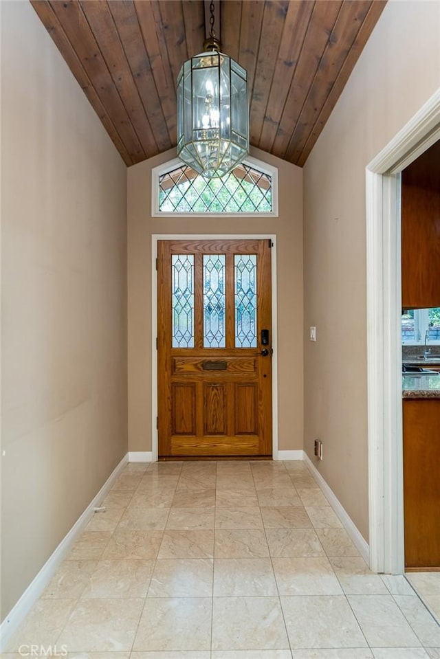 1835 Las Flores Dr, Glendale, CA 91207 - foyer entrance featuring lofted ceiling and wooden ceiling