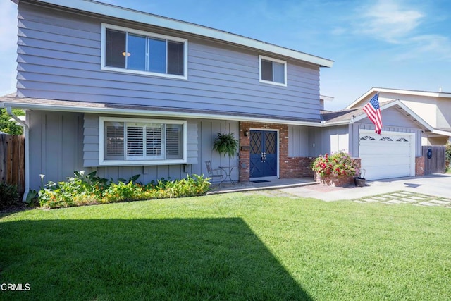 1584 Prima Ct, Camarillo, CA 93010 - traditional-style house featuring board and batten siding, a garage, and brick siding