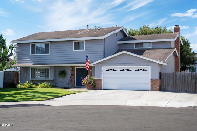 1584 Prima Ct, Camarillo, CA 93010 - traditional home featuring a garage, a chimney, driveway, and brick siding