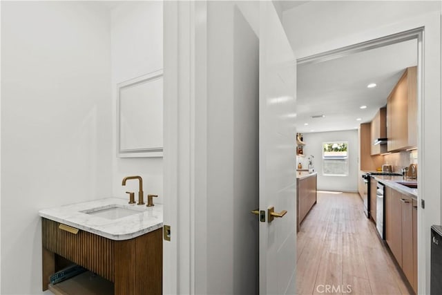 6832 Cantaloupe Ave, Van Nuys, CA 91405 - interior space with light wood-style floors and recessed lighting