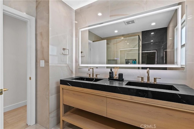6832 Cantaloupe Ave, Van Nuys, CA 91405 - full bathroom with double vanity and walk in shower