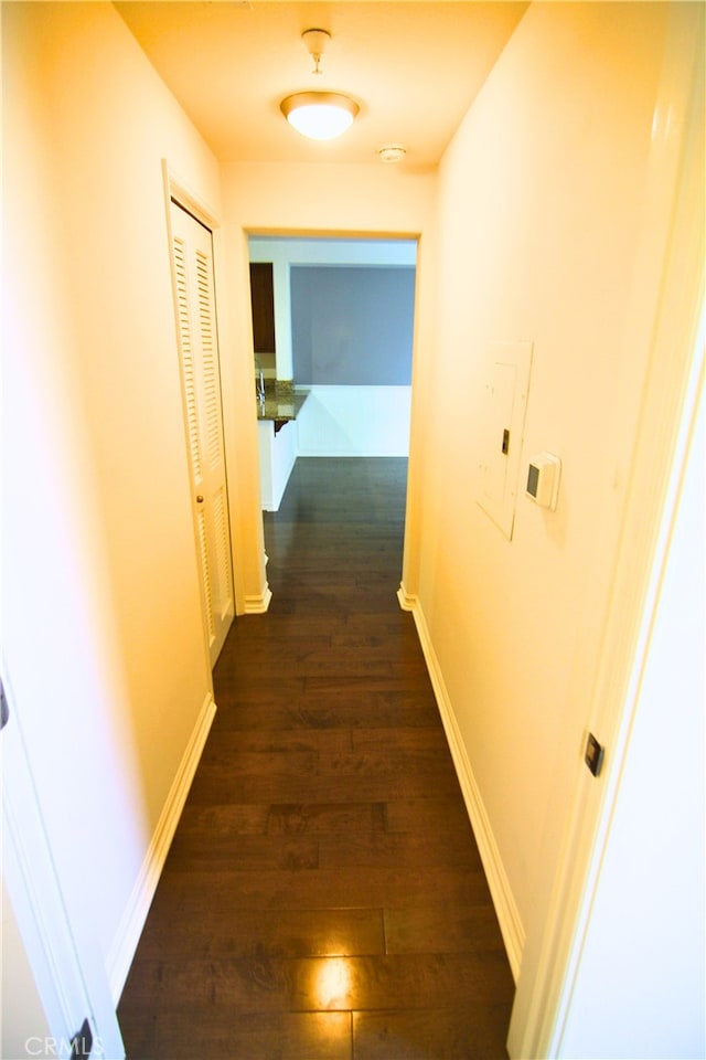 629 Traction Ave Unit 508, Los Angeles, CA 90013 - hallway with dark wood-style flooring
