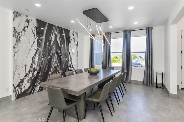 18824 Juniper Springs Dr, Canyon Country, CA 91321 - dining area featuring recessed lighting and finished concrete flooring