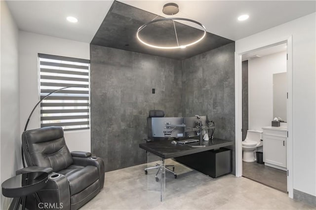 18824 Juniper Springs Dr, Canyon Country, CA 91321 - home office with concrete floors and recessed lighting