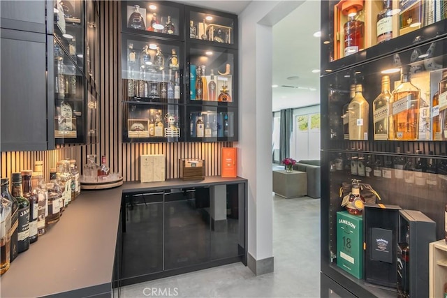 18824 Juniper Springs Dr, Canyon Country, CA 91321 - bar area featuring finished concrete floors and recessed lighting