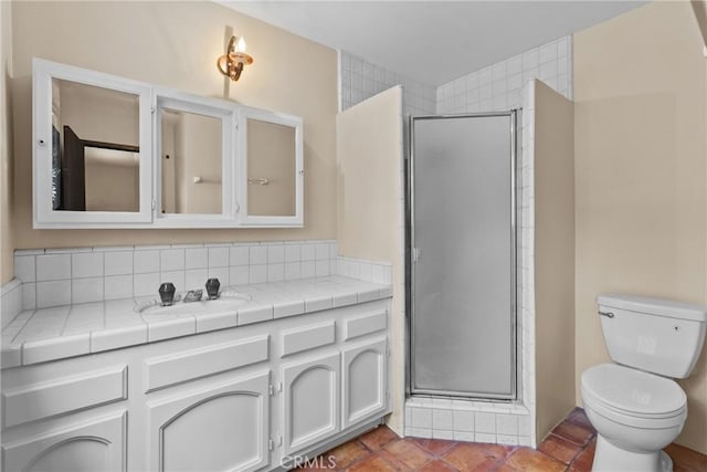 31039 Hasley Canyon Rd, Castaic, CA 91384 - full bathroom with vanity, a shower stall, and tile patterned flooring