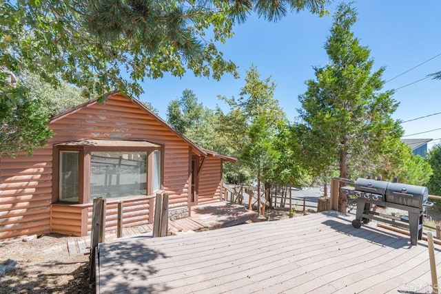 1211 Bridal Path, Rimforest, CA 92378 - wooden deck featuring area for grilling