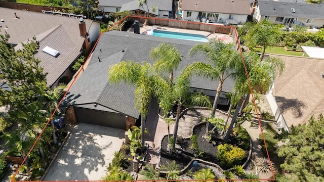 8865 Highsmith Ln, San Diego, CA 92119 - aerial perspective of suburban area with a pool