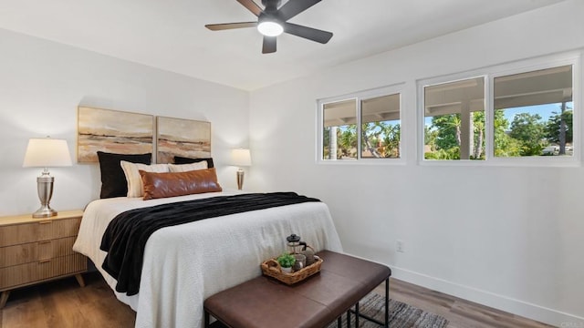 8865 Highsmith Ln, San Diego, CA 92119 - bedroom with wood finished floors and ceiling fan