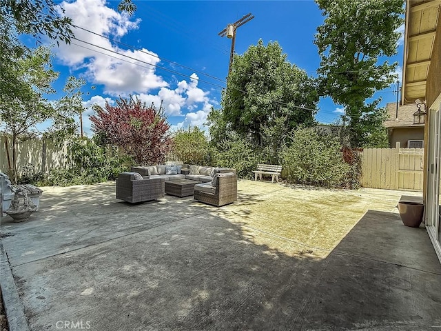 24017 Sylvan St, Woodland Hills, CA 91367 - fenced backyard featuring outdoor lounge area and a patio