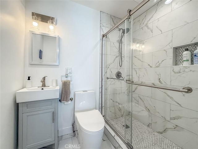 24017 Sylvan St, Woodland Hills, CA 91367 - full bathroom featuring vanity and a marble finish shower