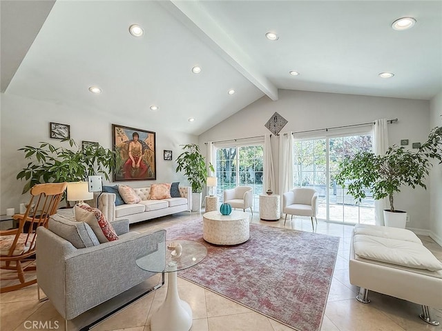 24017 Sylvan St, Woodland Hills, CA 91367 - living room with recessed lighting and light tile patterned floors