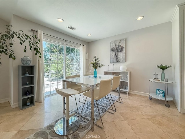 24017 Sylvan St, Woodland Hills, CA 91367 - dining area featuring light tile patterned floors and recessed lighting