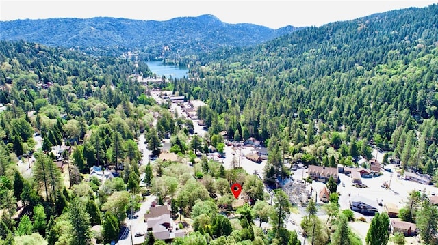 23728 Manzanita Dr, Crestline, CA 92325 - bird's eye view of a heavily wooded area and a water and mountain view