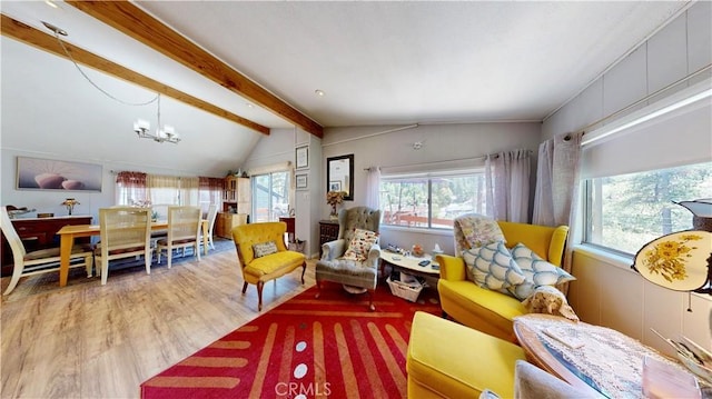 23728 Manzanita Dr, Crestline, CA 92325 - living area featuring wood finished floors and a chandelier