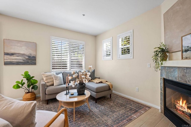 6104 Citracado Cir, Carlsbad, CA 92009 - living area with a tile fireplace and wood finished floors