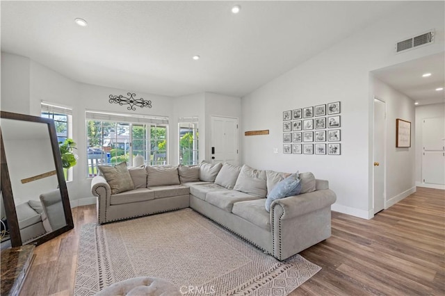 27724 Crookshank Dr, Saugus, CA 91350 - living area featuring wood finished floors and recessed lighting