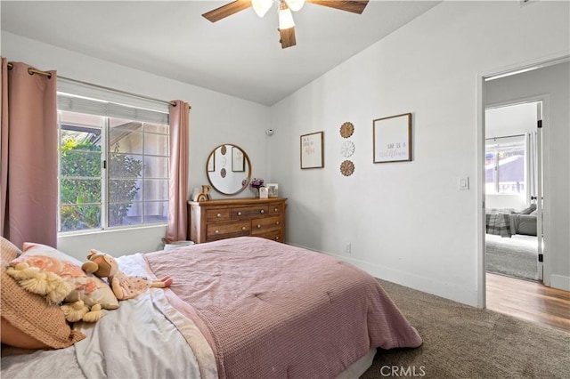 27724 Crookshank Dr, Saugus, CA 91350 - carpeted bedroom with multiple windows and ceiling fan