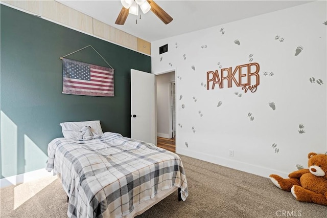 27724 Crookshank Dr, Saugus, CA 91350 - bedroom featuring carpet flooring and a ceiling fan
