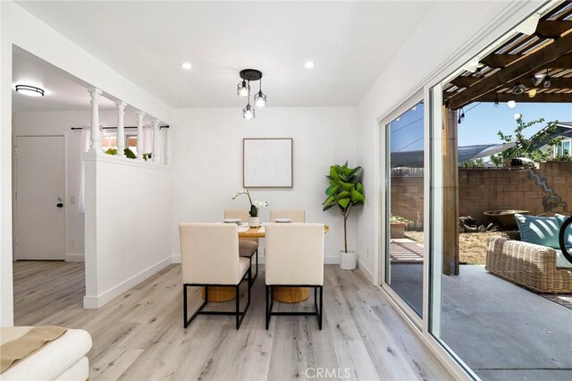 7729 Sedan Ave, West Hills, CA 91304 - dining area featuring plenty of natural light, light wood-style floors, and recessed lighting