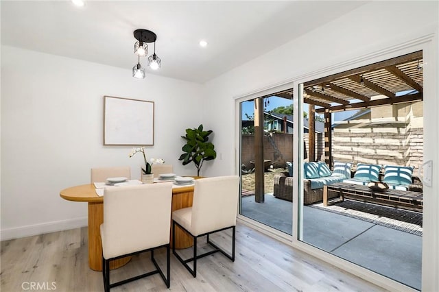 7729 Sedan Ave, West Hills, CA 91304 - dining area featuring light wood-style floors and recessed lighting