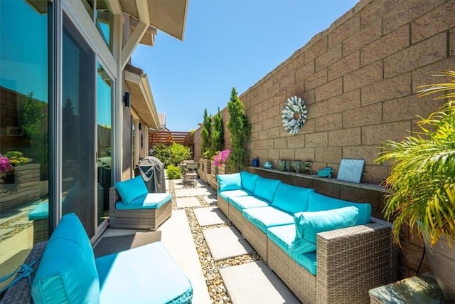 1638 Monterey Ave, Grover Beach, CA 93433 - fenced backyard with outdoor lounge area and a patio