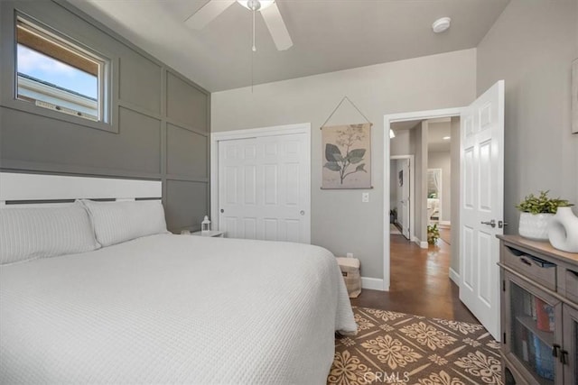 1638 Monterey Ave, Grover Beach, CA 93433 - bedroom featuring a closet and a ceiling fan