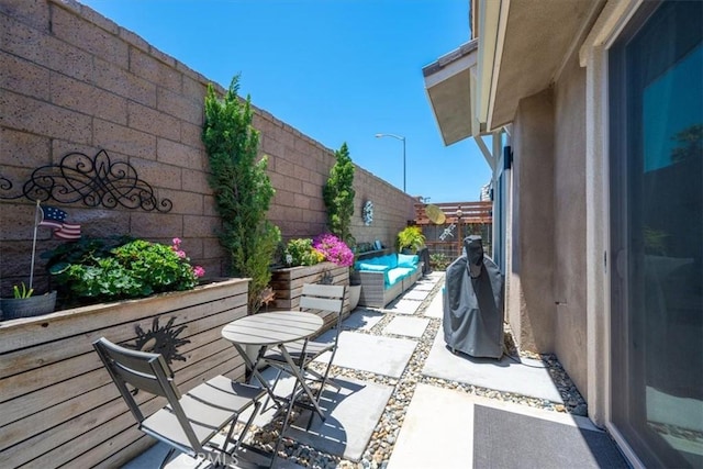 1638 Monterey Ave, Grover Beach, CA 93433 - fenced backyard featuring a patio area and outdoor lounge area