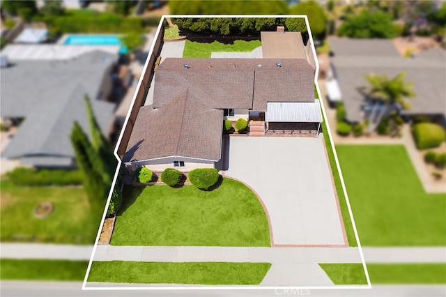 14537 Rath St, La Puente, CA 91744 - view from above of property featuring property boundaries highlighted