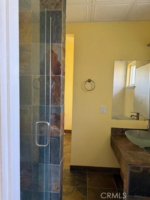 1640 Valencia Ave, Placentia, CA 92870 - bathroom with a stall shower, vanity, and tile patterned floors